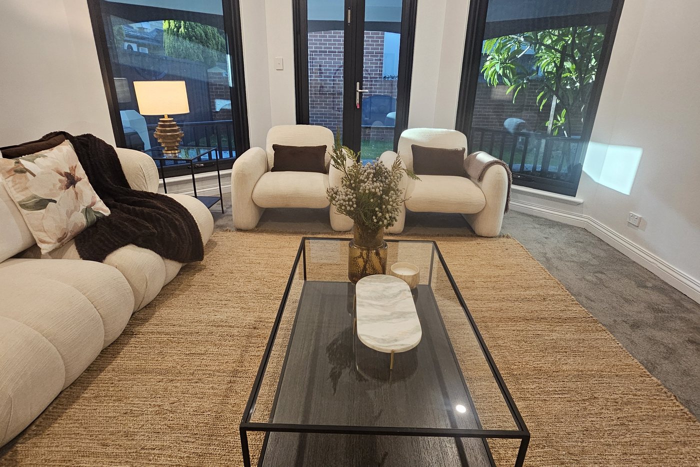 After — styled living room