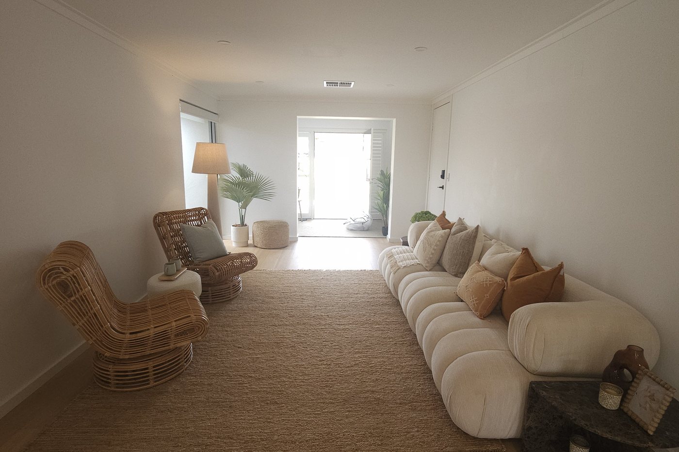 After — styled living room