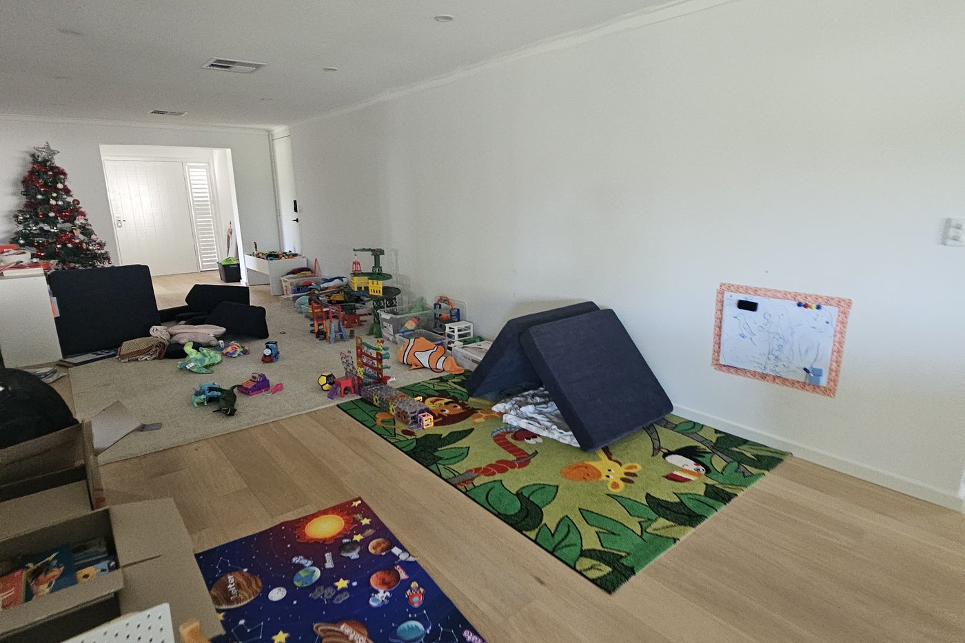 Before — unstyled living room